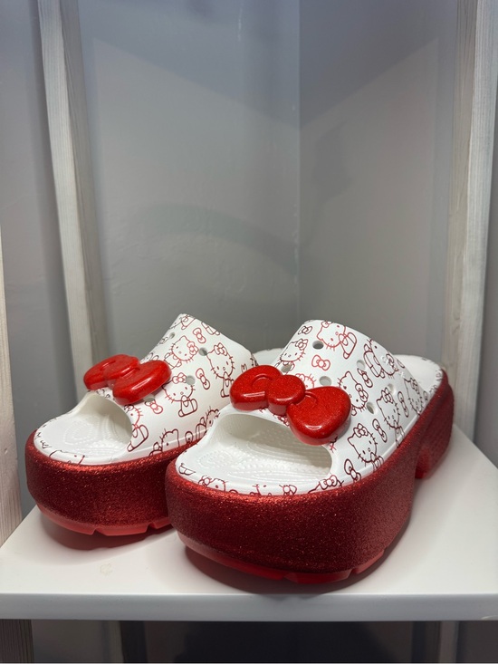 CROCS Shoes - Hello Kitty Red and White Character Slide Sandals